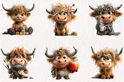 Highland Cow Clipart Bundle, Product Image 3
