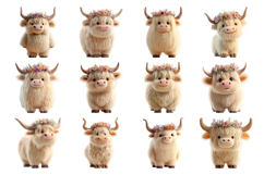 Highland Cow Clipart Bundle 40 PNG Product Image 4
