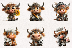 Highland Cow Clipart Bundle, Product Image 6