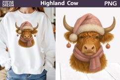 Winter Highland Cow Clipart | Christmas Sublimation Product Image 1