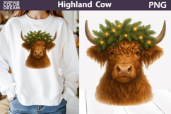Winter Highland Cow Clipart | Christmas Sublimation Product Image 1