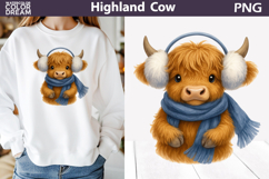 Winter Highland Cow Clipart | Christmas Sublimation Product Image 1