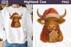 Winter Highland Cow Clipart | Christmas Sublimation Product Image 1