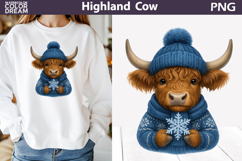 Winter Highland Cow Clipart | Christmas Sublimation Product Image 1
