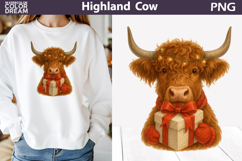 Winter Highland Cow Clipart | Christmas Sublimation Product Image 1