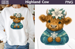 Winter Highland Cow Clipart | Christmas Sublimation Product Image 1