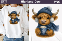 Winter Highland Cow Clipart | Christmas Sublimation Product Image 1
