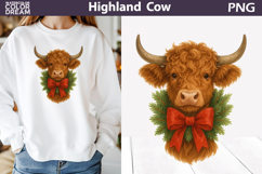 Winter Highland Cow Clipart | Christmas Sublimation Product Image 1