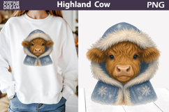 Winter Highland Cow Clipart | Christmas Sublimation Product Image 1