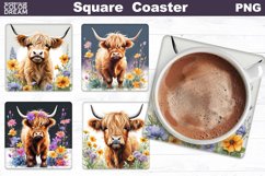 Spring Animals Square Coaster | Animals Flowers Coaster Product Image 10