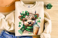 St Patrick&#039;s Day Cute Cow PNG, Lucky Day PNG, Shamrock PNG Product Image 3