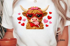 Highland Cow Coquette Valentine PNG Product Image 2