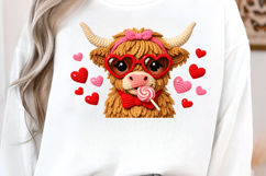 Highland Cow Coquette Valentine PNG Product Image 4