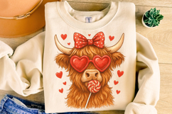 Highland Cow Valentine's Day PNG, Be Mine, Xoxo Png, Love Product Image 3