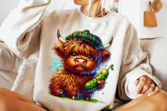 Just Dill With It PNG, Pickle PNG, Cute Highland Cow PNG Product Image 1