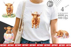 Highland Cow Easter Sublimation Product Image 1