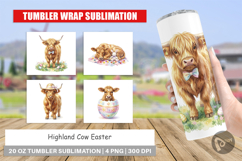 Highland Cow Easter Tumbler Product Image 1