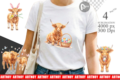 Highland Cow Easter Sublimation Product Image 1