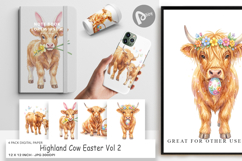 Highland Cow Easter Digital Paper Product Image 1