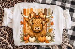 Highland Cow Fall PNG,Autumn Highland Cow Sublimation Design Product Image 3