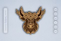 Highland Cow Floral Crown Layered Laser Cut Product Image 2