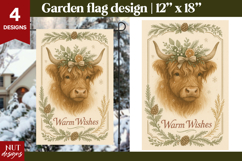 Christmas garden flag, Highland Cow Christmas Flags Product Image 1