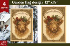 Christmas garden flag, Highland Cow Christmas Flags Product Image 1