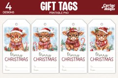 highland cow gift tags