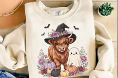 Highland Cow Halloween Sublimation PNG Designs Product Image 3