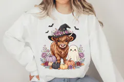 Highland Cow Halloween Sublimation PNG Designs Product Image 4
