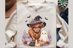 Highland Cow Halloween Sublimation PNG Designs Product Image 2