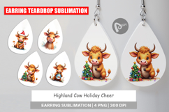 Highland Cow Holiday Earring Product Image 1