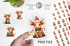Highland Cow Holiday Sticker Product Image 1