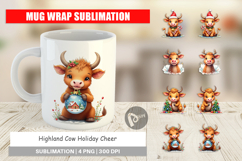 Highland Cow Holiday Mug Wrap Product Image 1