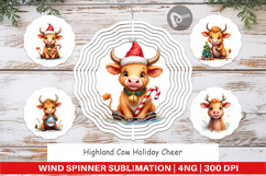 Highland Cow Holiday Wind Spinner Product Image 1