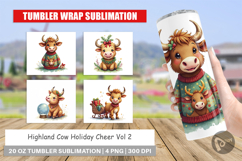 Highland Cow Holiday Tumbler Product Image 1