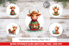Highland Cow Holiday Wind Spinner Product Image 1
