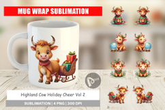 Highland Cow Holiday Mug Wrap Product Image 1
