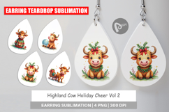 Highland Cow Holiday Earring Product Image 1