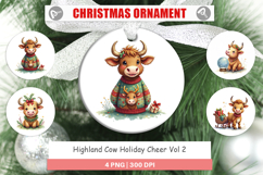 Highland Cow Holiday Ornament Product Image 1