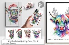 Highland Cow Holiday 2 Digital Paper Product Image 1