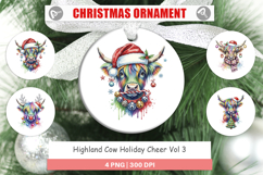 Highland Cow Holiday 2 Ornament Product Image 1