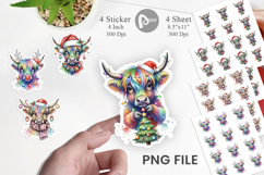 Highland Cow Holiday 2 Sticker Product Image 1