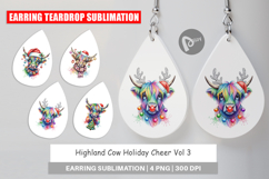 Highland Cow Holiday 2 Earring Product Image 1