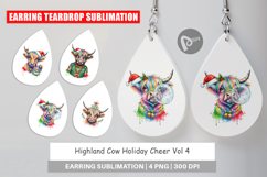 Highland Cow Holiday 2 Earring Product Image 1