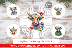 Highland Cow Holiday 2 Wind Spinner Product Image 1