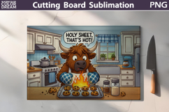 Funny Highland Cow Cutting Board | Kitchen Cutting Board Product Image 2