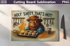 Funny Highland Cow Cutting Board | Kitchen Cutting Board Product Image 3