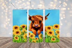 Cow In Sunflower Field- 20oz Sublimation - PNG Design Product Image 1
