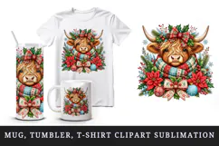 Highland cow tumbler, mug wrap, clipart sublimation design Product Image 1